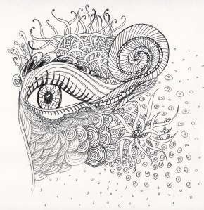 ink drawing eye desgn.