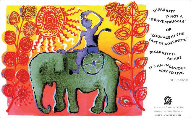 Disability-is-an-Art (a person in a wheelchair riding an elephant with a quote..I repeated in my blog)