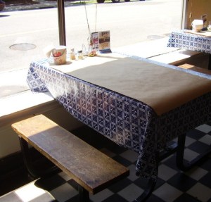 seats at Fishmonger's Restaurant (picnic tables)