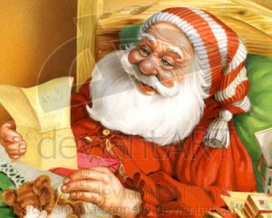 Santa Claus reading letter, by cannella_cannella deviantArt.com
