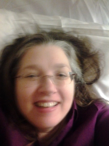 Me a recovering after a lumbar puncture.  It wasn't so bad.
