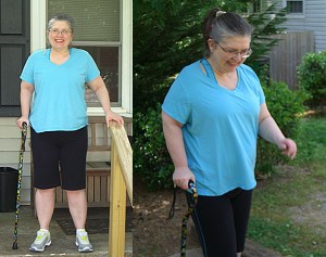 Wendy walking at 4 weeks.