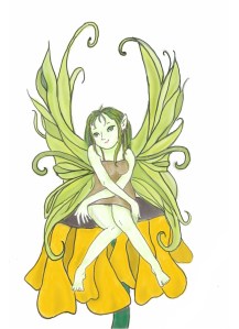 A little fairy, something I created. Creating is a great way to relieve stress.